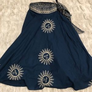 Natalie Martin Lulu Wrap Skirt in Indigo Sun